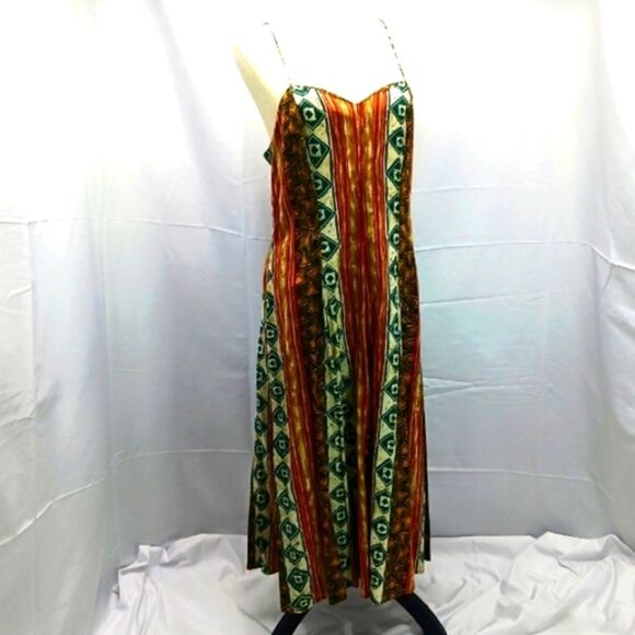Calvin Klein Boho Maxi Dress Multi-Colored Tribal Geometric Print. Womans Medium - Picture 3 of 12